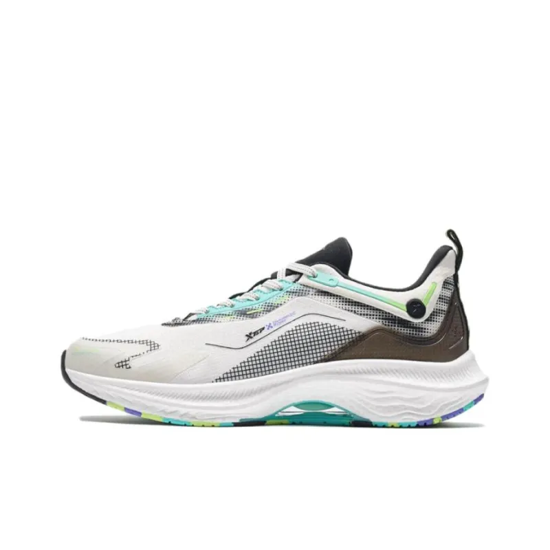 XTEP Leap 2.0 Anti Slip And Wear Resistant Breathable Low Top Running Shoes Men's White Black Green-0