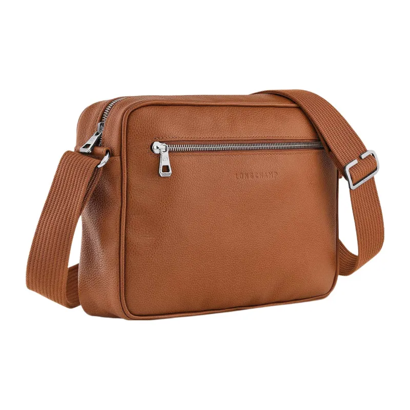 LONGCHAMP Le Foulonné Cow Leather Camera Bag, Crossbody Bag, Shoulder Bag Medium Size Men's Brown-1