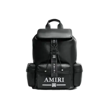 AMIRI SS23 Leather Backpack Unisex Black