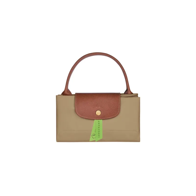 LONGCHAMP Canvas With Leather Handbag Medium Size Women's Beige-3