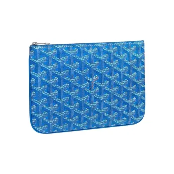 GOYARD SENAT Canvas With Leather Toiletry Bags Storage Bags Clutches Small Size Unisex Blue
