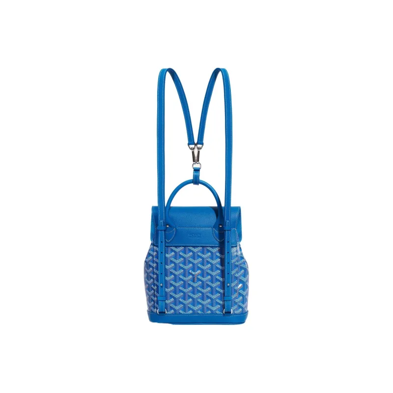 GOYARD Alpin Canvas With Leather Backpack Mini Unisex Blue-4
