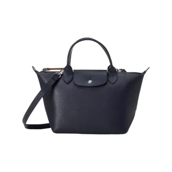 LONGCHAMP Le Pliage City Coated Canvas With Leather Shoulder Bag Crossbody Bag Handbags Women's Blue
