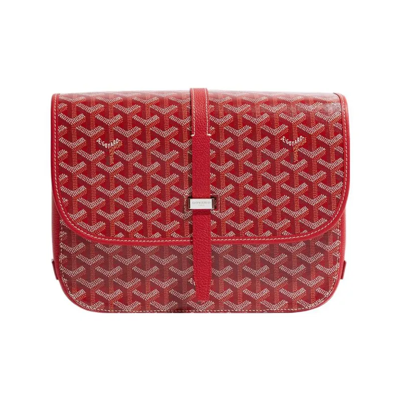 GOYARD Belvédère Canvas With Leather Crossbody Bags Shoulder Bags Unisex Red-1