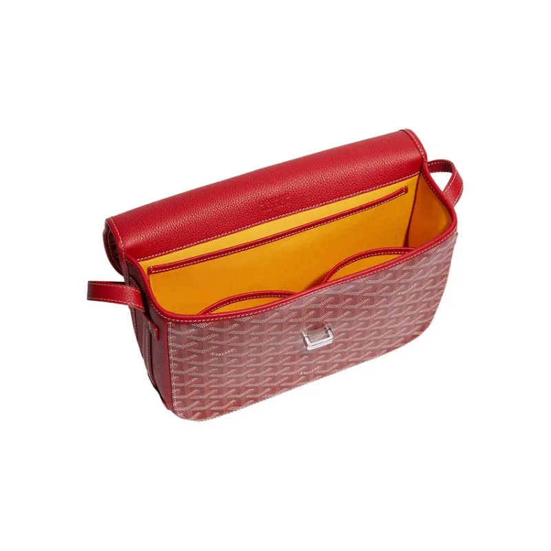 GOYARD Belvédère Canvas With Leather Crossbody Bags Shoulder Bags Unisex Red-3