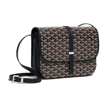 GOYARD Belvédère Canvas With Leather Crossbody Bag, Shoulder Bag Unisex Black