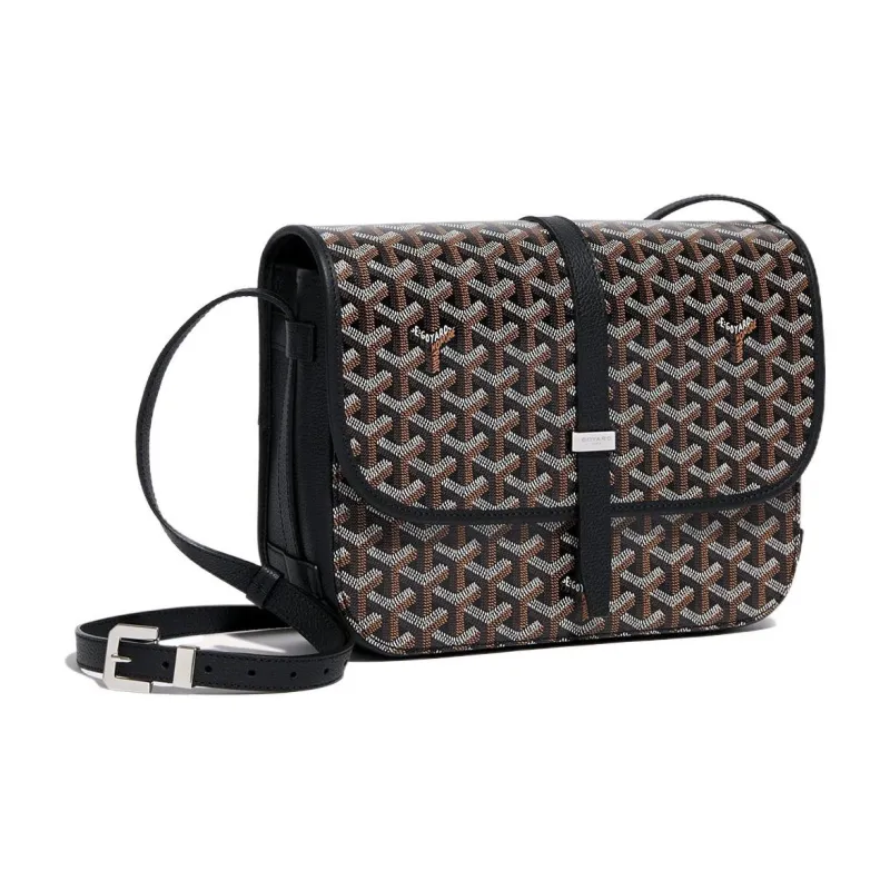 GOYARD Belvédère Canvas With Leather Crossbody Bag, Shoulder Bag Unisex Black-0