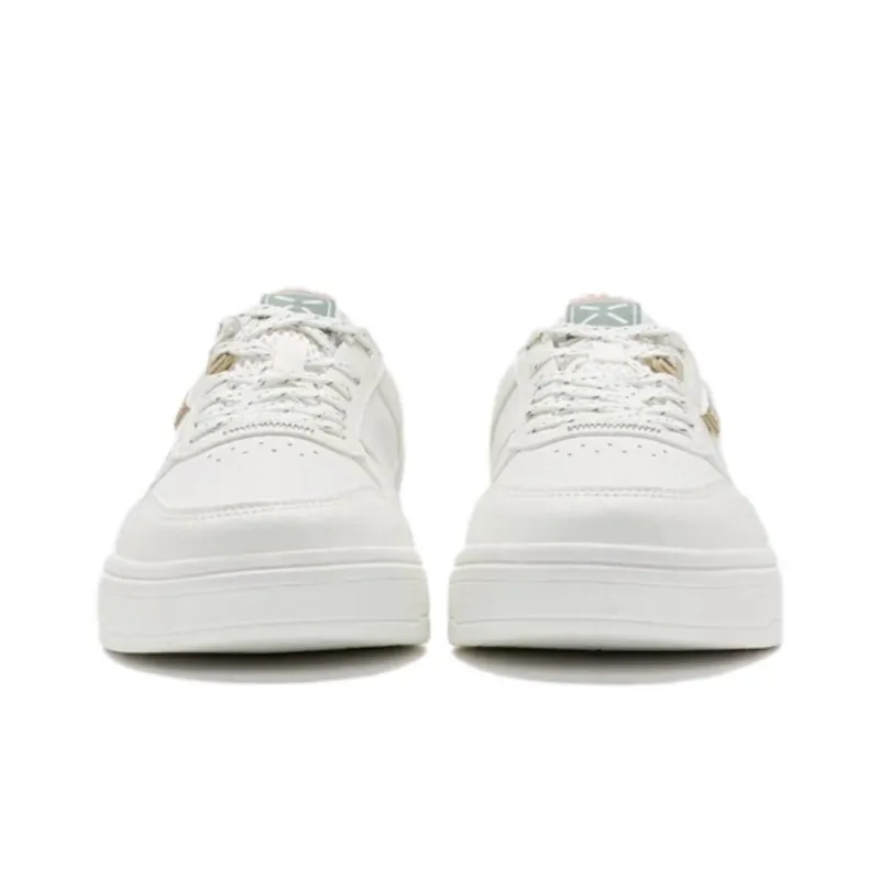 XTEP Innovation Anti-Slip Wear-Resistant Low-Top Skateboard Shoes Men's White Brown-2