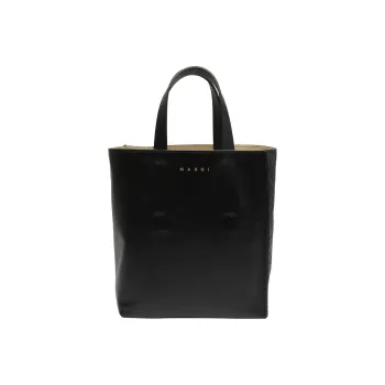 MARNI Calfskin Tote Bag, Shopping Bag, Shoulder Bag, Crossbody Bag, Handbag Women's Black