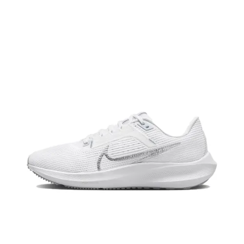 Nike Pegasus 40 White Metallic Silver Women's