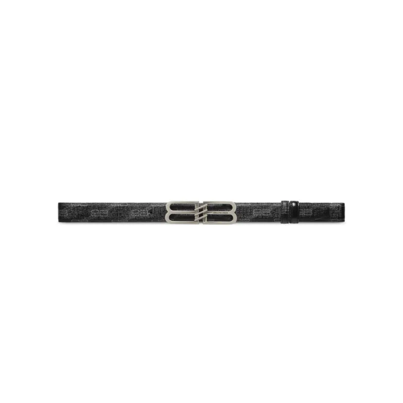 Balenciaga Leather Belts Men Black-0