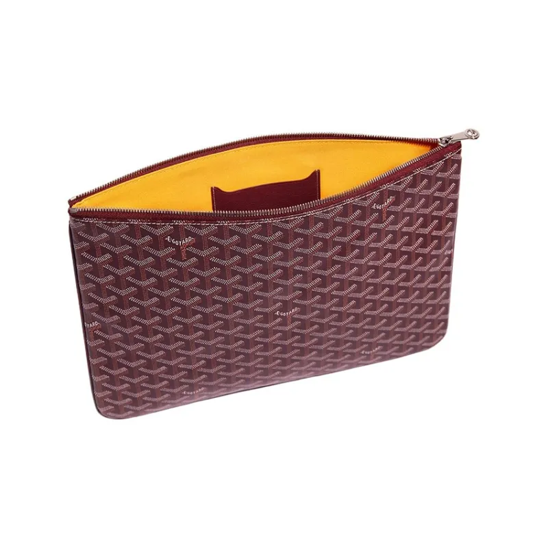 GOYARD SENAT Canvas With Leather Wallet, Toiletry Bag, Clutch Regular Unisex Burgundy-1