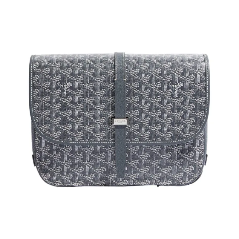 GOYARD Belvédère Canvas With Leather Crossbody Bags Shoulder Bags Unisex Gray-1