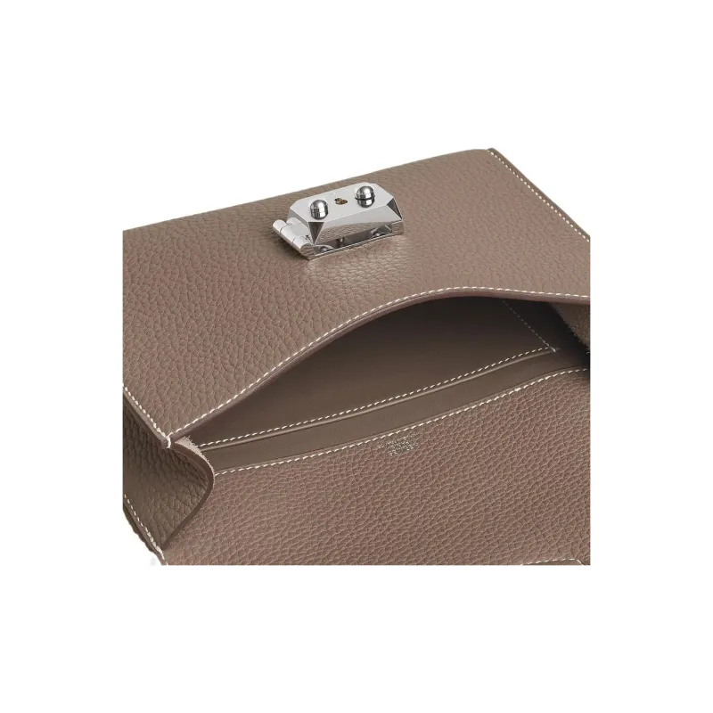 HERMES Sac A Depeches Togo Calfskin Messenger Bag, Crossbody Bag, Shoulder Bag Men's 18 Etoupe Elephant Gray-4