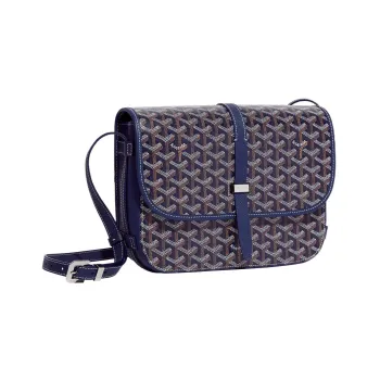 GOYARD Belvédère Canvas With Leather Crossbody Bags Shoulder Bags Unisex Marine Blue