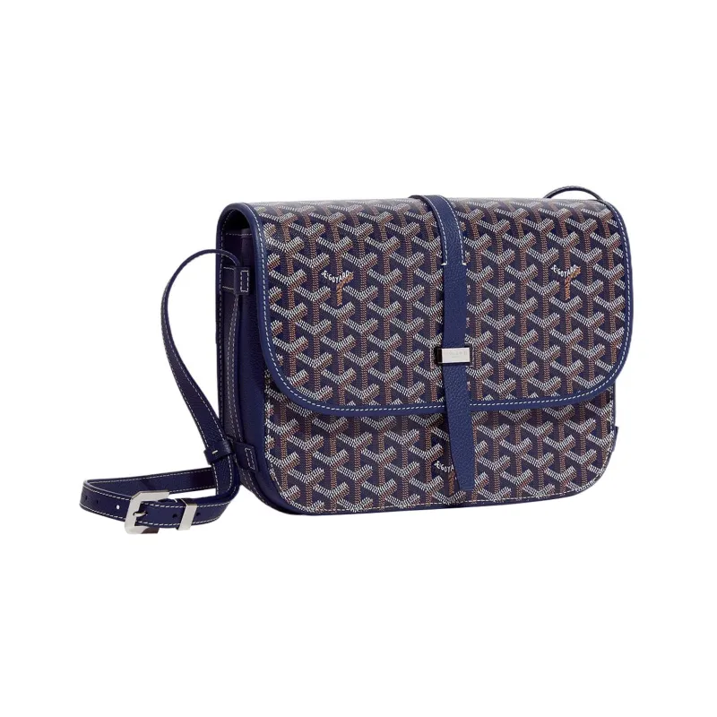GOYARD Belvédère Canvas With Leather Crossbody Bags Shoulder Bags Unisex Marine Blue-0