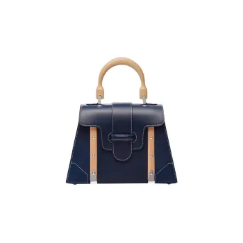 GOYARD Saigon Cross-Grain Calfskin Shoulder Bag Crossbody Bag Handbag Small Size Unisex Marine Blue