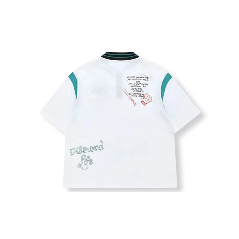 FILA FUSION BASEBALL Series Polo Shirt Women's Standard White-1