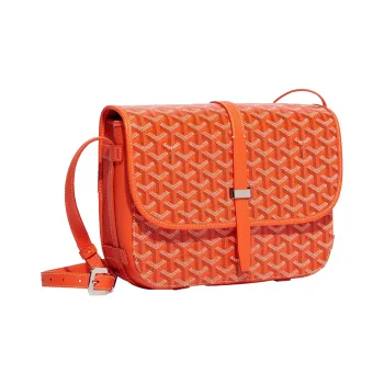 GOYARD Belvédère Canvas With Leather Crossbody Bag, Shoulder Bag Unisex Orange