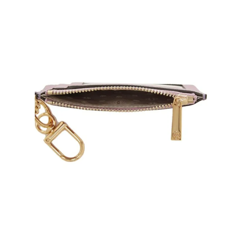 TORY BURCH Emerson Leather Wallet, Coin Purse, Card Holder Trumpets Women's Light Purple-5