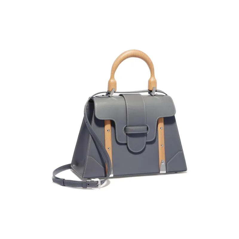 GOYARD Saigon Cross-Grain Calfskin Shoulder Bag Crossbody Bag Handbag Small Size Unisex Gray-1
