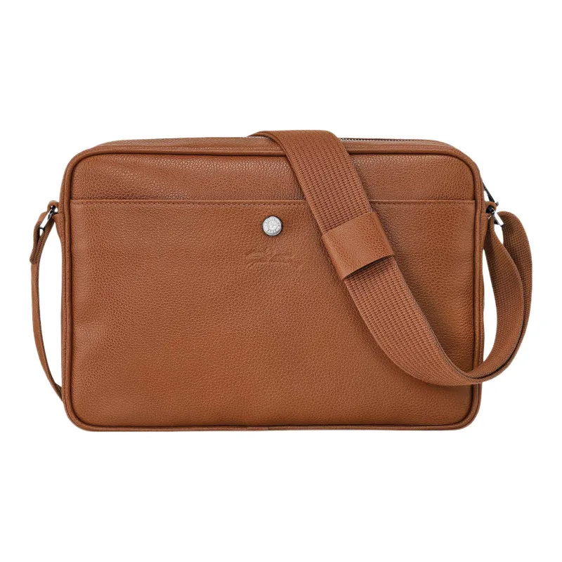 LONGCHAMP Le Foulonné Cow Leather Camera Bag, Crossbody Bag, Shoulder Bag Medium Size Men's Brown-2