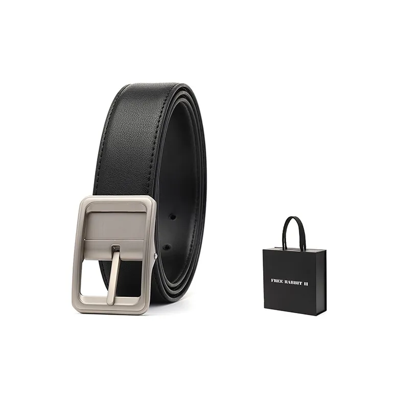 FREE RABBITⅡ Casual Cow Leather Belt With Interlocking Buckle Leather Belts Men's-4