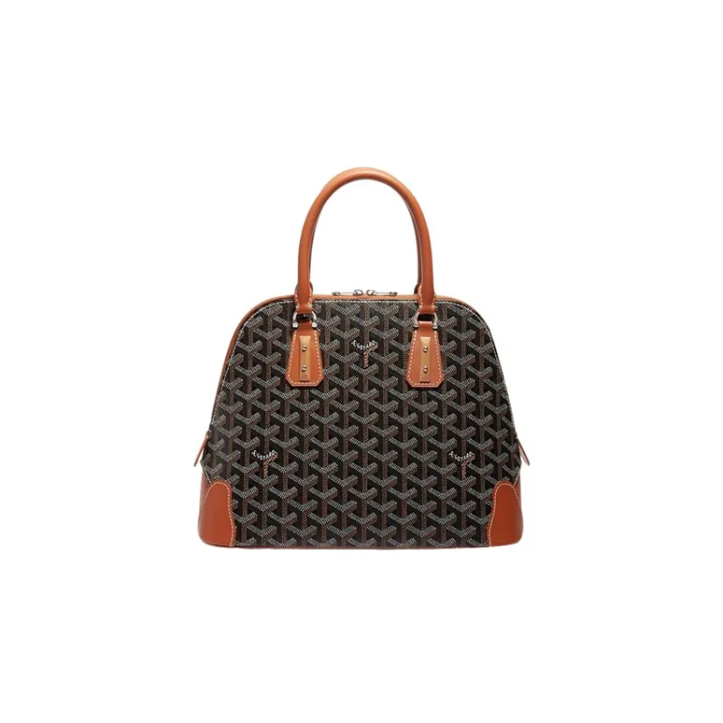 GOYARD Vendôme Canvas With Leather Shoulder Bag Crossbody Bag Handbags Small Size Unisex Brown-0