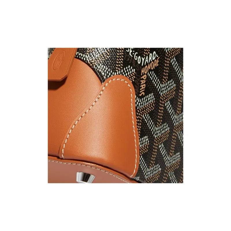 GOYARD Vendôme Canvas With Calfskin Dome Bag Handbag Mini Women's Brown-3