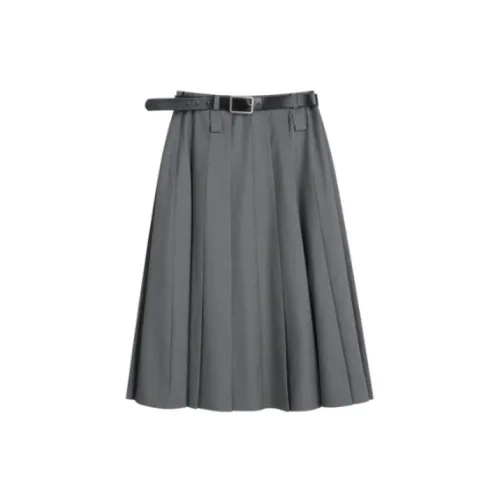 ELF SACK Casual Long Skirts Women's Heather Gray