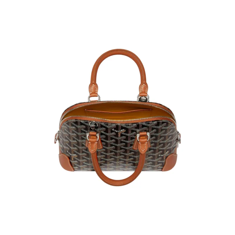 GOYARD Vendôme Canvas With Calfskin Dome Bag Handbag Mini Women's Brown-2