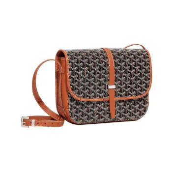 GOYARD Belvédère Canvas With Leather Crossbody Bag, Shoulder Bag Unisex Brown