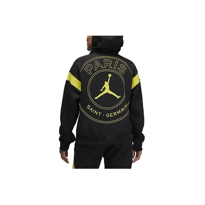 Jordan X Paris Saint Germain Women'ss Hoodie Asia Sizing Black/Tour Yellow-1