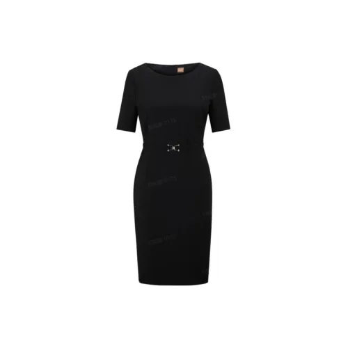 HUGO BOSS Short-Sleeved Dresses Women's Black