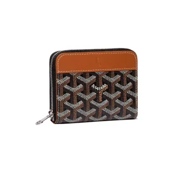 GOYARD MATIGNON Canvas With Leather Wallet Small Size Unisex Brown