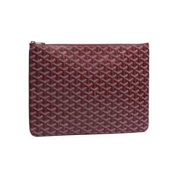 GOYARD SENAT Canvas With Leather Wallet, Toiletry Bag, Clutch Regular Unisex Burgundy