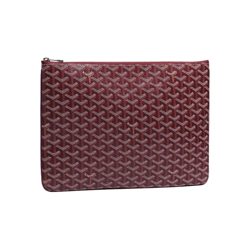 GOYARD SENAT Canvas With Leather Wallet, Toiletry Bag, Clutch Regular Unisex Burgundy-0