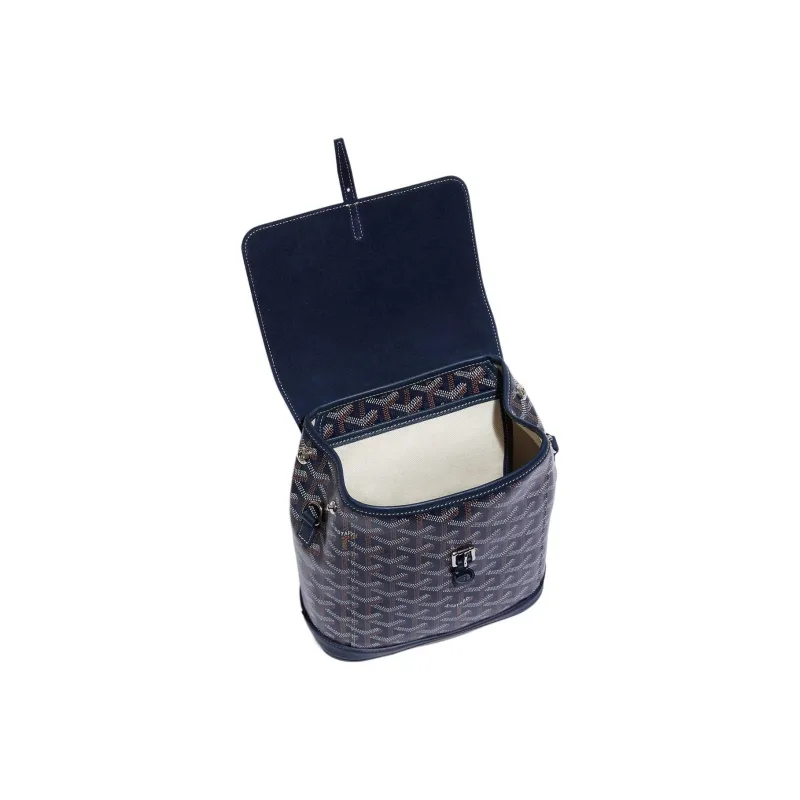 GOYARD Alpin Canvas With Leather Backpack Mini Unisex Marine Blue-3