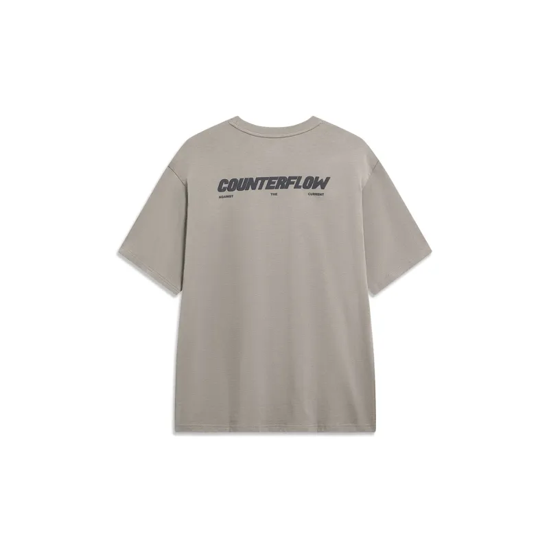 LiNing CF Tracing Sports Fashion Collection T Shirt Unisex Pomegranate Peel Yellow-1