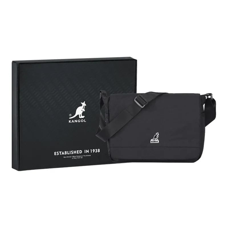 KANGOL Fabric Messenger Bag, Crossbody Bag, Shoulder Bag Unisex Tricolor-5