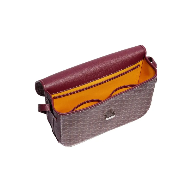 GOYARD Belvédère Canvas With Leather Crossbody Bags Shoulder Bags Unisex Burgundy-3