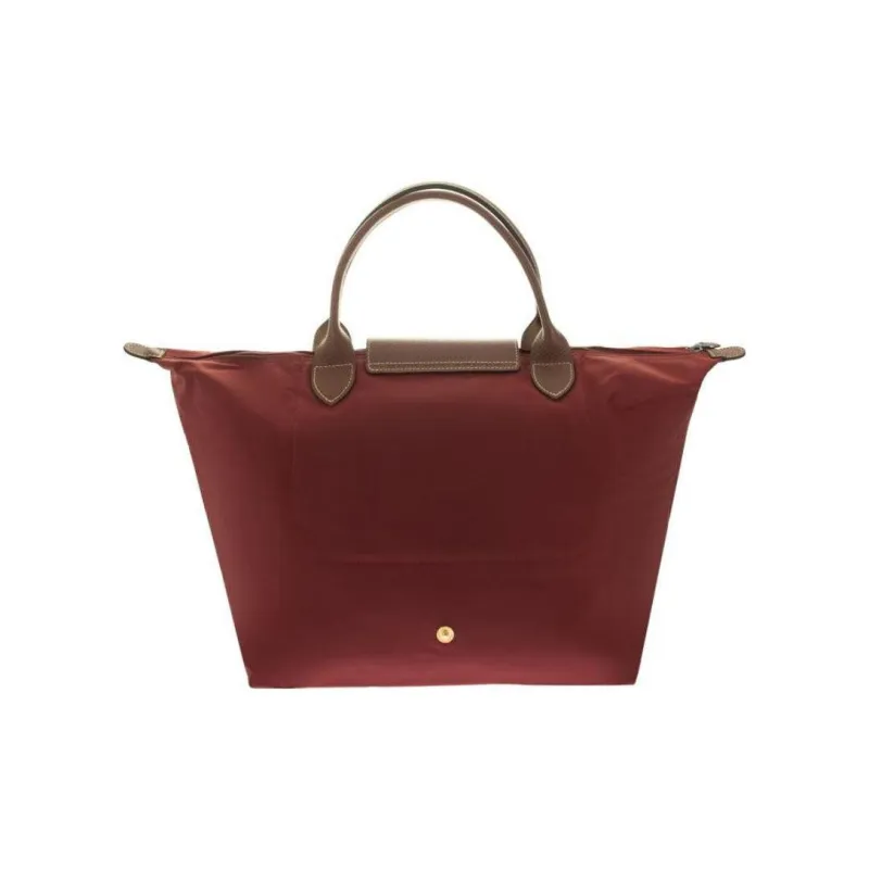 LONGCHAMP Le Pliage Canvas With Leather Handbag Medium Size Women's Red-2