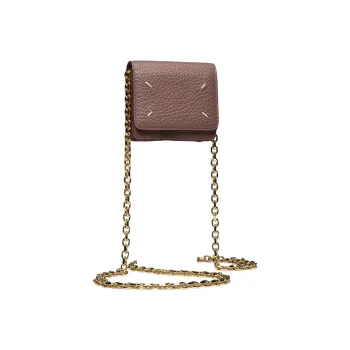 Maison Margiela Grain Leather Chain Wallet Women's Leather Pink