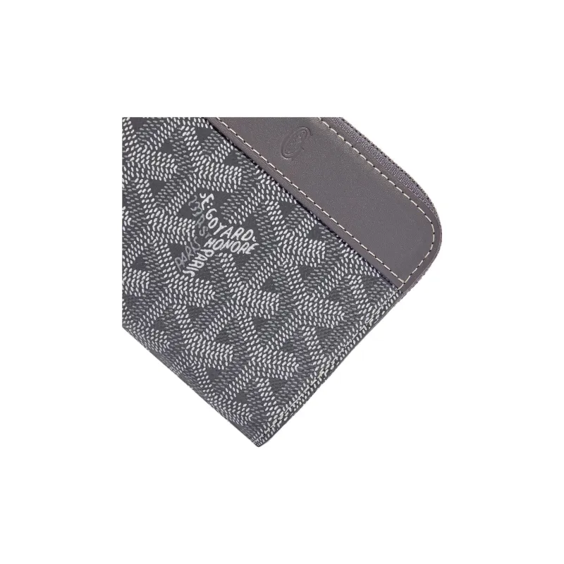 GOYARD MATIGNON Canvas With Leather Wallet Small Size Unisex Gray-2