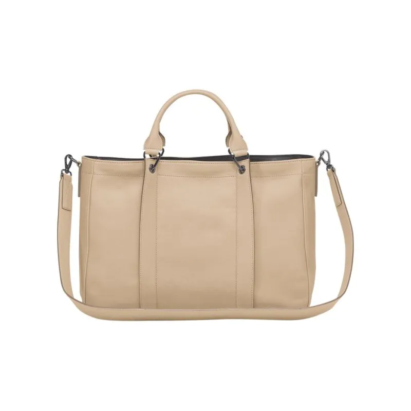 LONGCHAMP 3D Calfskin With Sheepskin Trim Shoulder Bag Crossbody Bag Handbag Medium Size Women's Beige-2