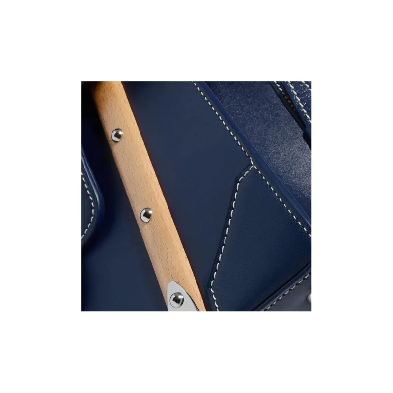 GOYARD Saigon Cross-Grain Calfskin Shoulder Bag Crossbody Bag Handbag Small Size Unisex Marine Blue-4