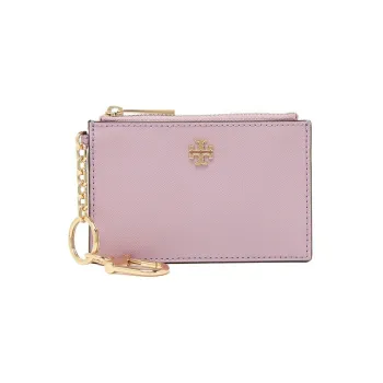 TORY BURCH Emerson Leather Wallet, Coin Purse, Card Holder Trumpets Women's Light Purple