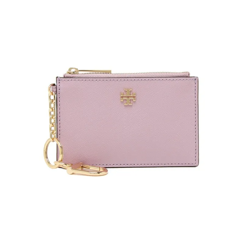TORY BURCH Emerson Leather Wallet, Coin Purse, Card Holder Trumpets Women's Light Purple-0