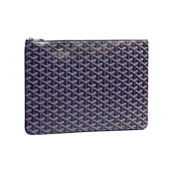 GOYARD SENAT Canvas With Leather Wallet, Toiletry Bag, Clutch Medium Size Unisex Marine Blue
