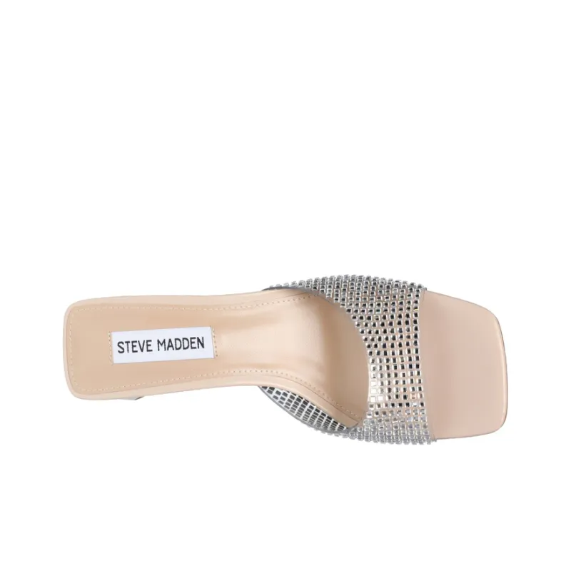 STEVE MADDEN Rubber Sole Rhinestone Quick Dry Quiet Running Shoes Women's Transparent-3